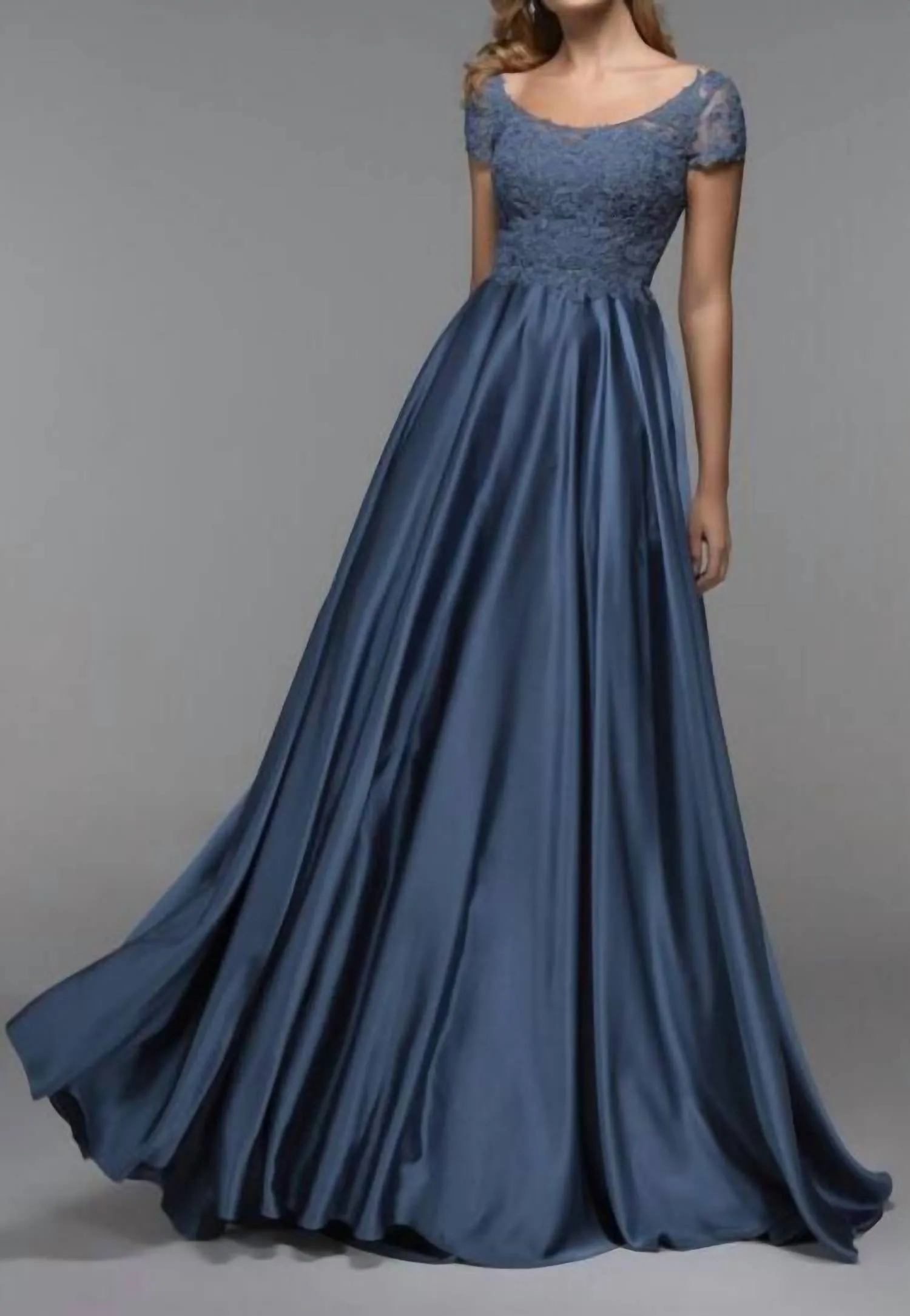 Alyce Paris - Lace Bodice Scoop Neck Prom Dress