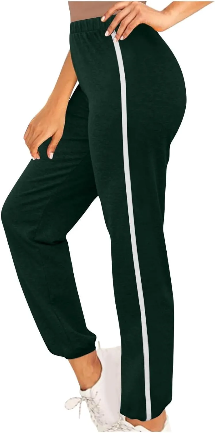 Athletic Pants for Women Cinch Bottom Casual Jogger Sweatpants Lightweight High Waisted Pants Comfy Ankle Pants Trousers