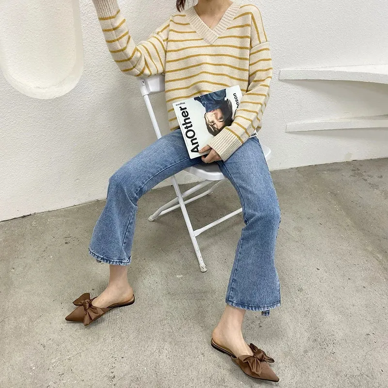 binfenxie  -  Women Casual Flats Heeled Slippers Shoes Woman Outdoor Slides Summer Women Bow Slippers Shoes Mules Single Shoes Dropshipping