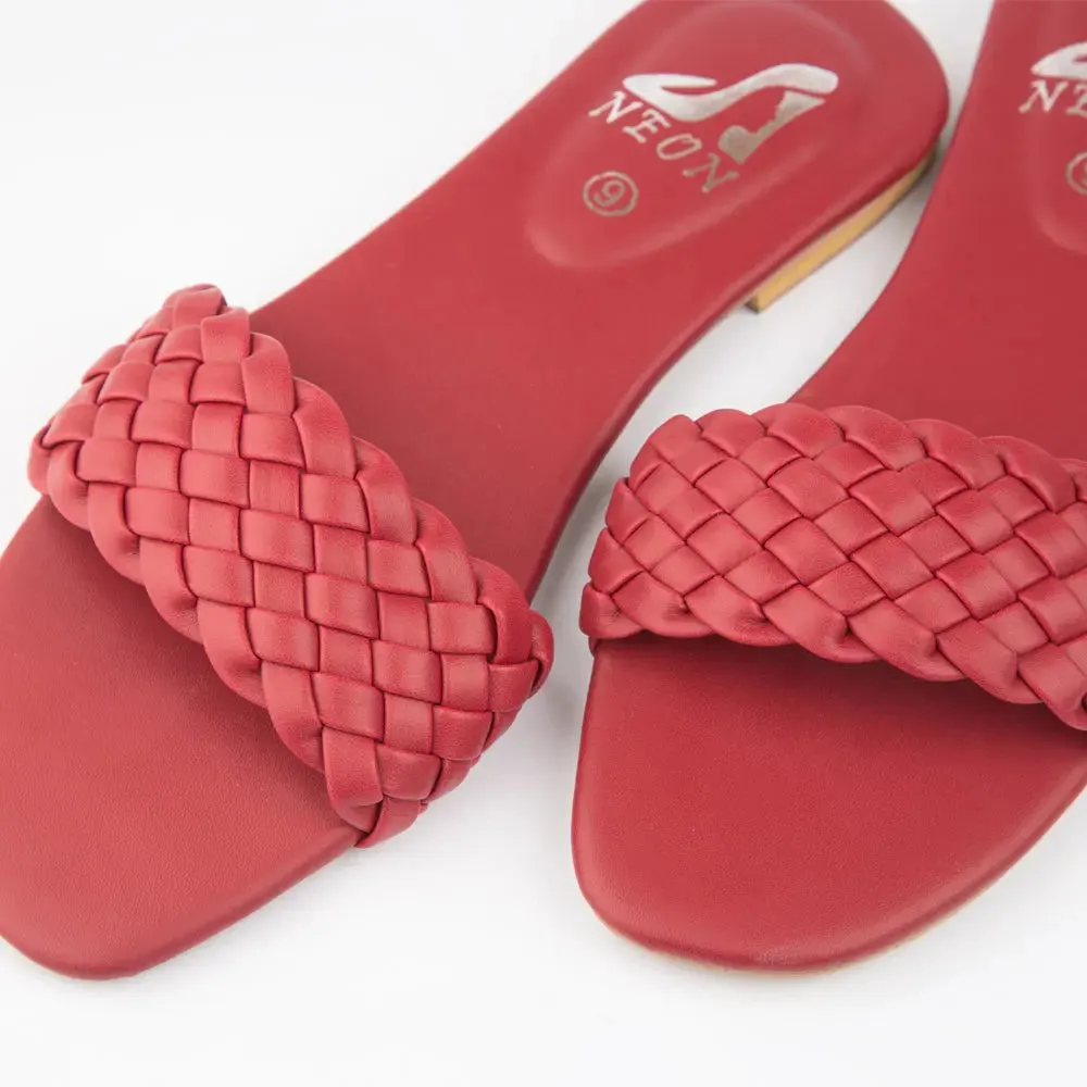 Braided Slippers Maroon