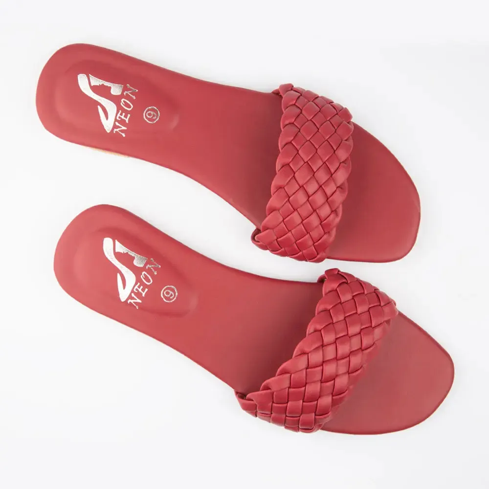 Braided Slippers Maroon