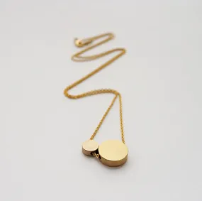 Brass Solid Circle & Small Circle Necklace | by brass bold