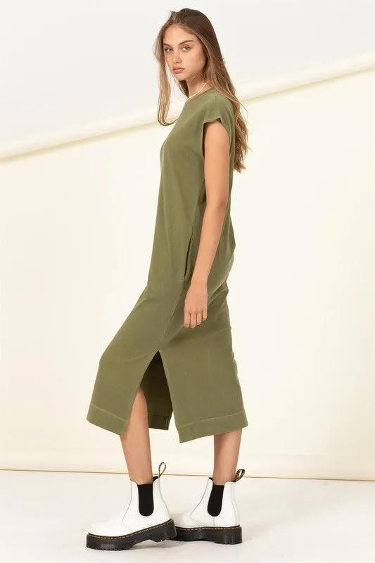 CASUAL COMFY SLEEVELESS MIDI DRESS