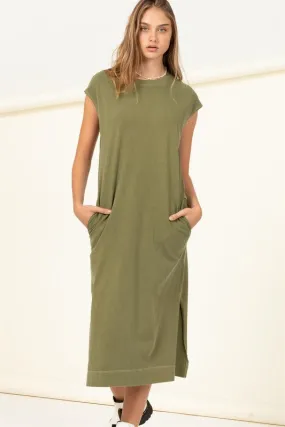 CASUAL COMFY SLEEVELESS MIDI DRESS