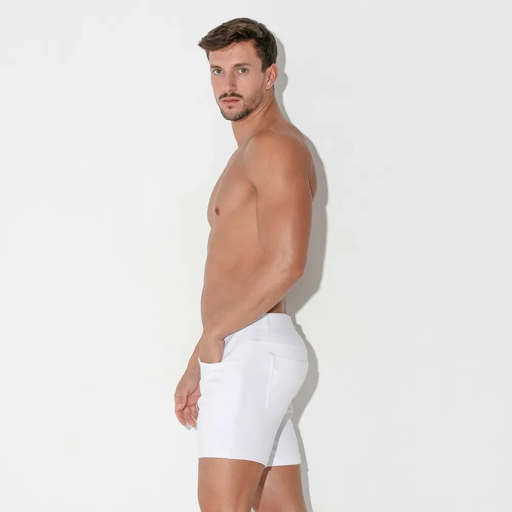 Code 22 slim fit 5" stretch short 9712 white