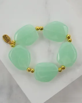 Cordova Statement Aqua and Lava Bead Stretch Bracelet
