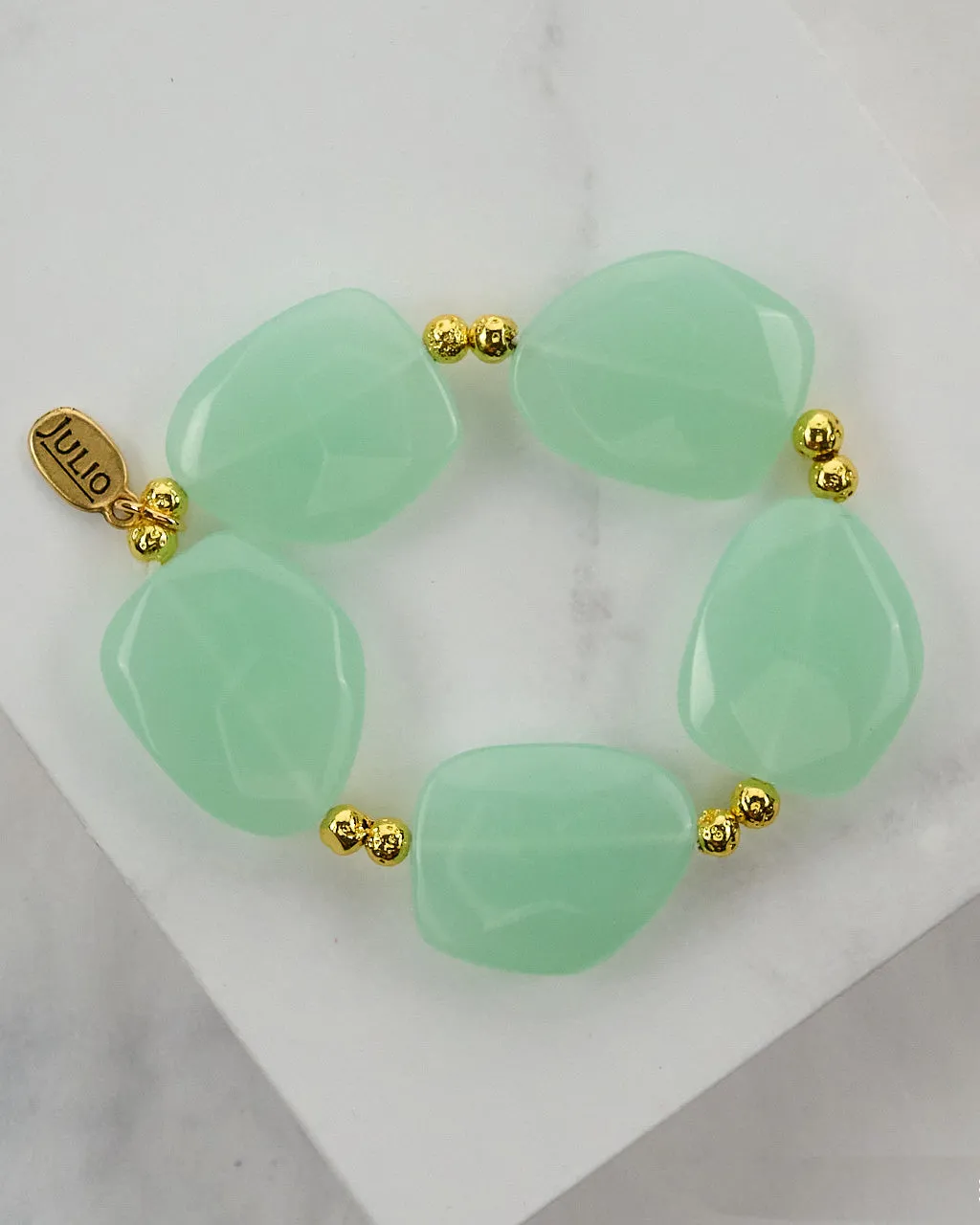 Cordova Statement Aqua and Lava Bead Stretch Bracelet