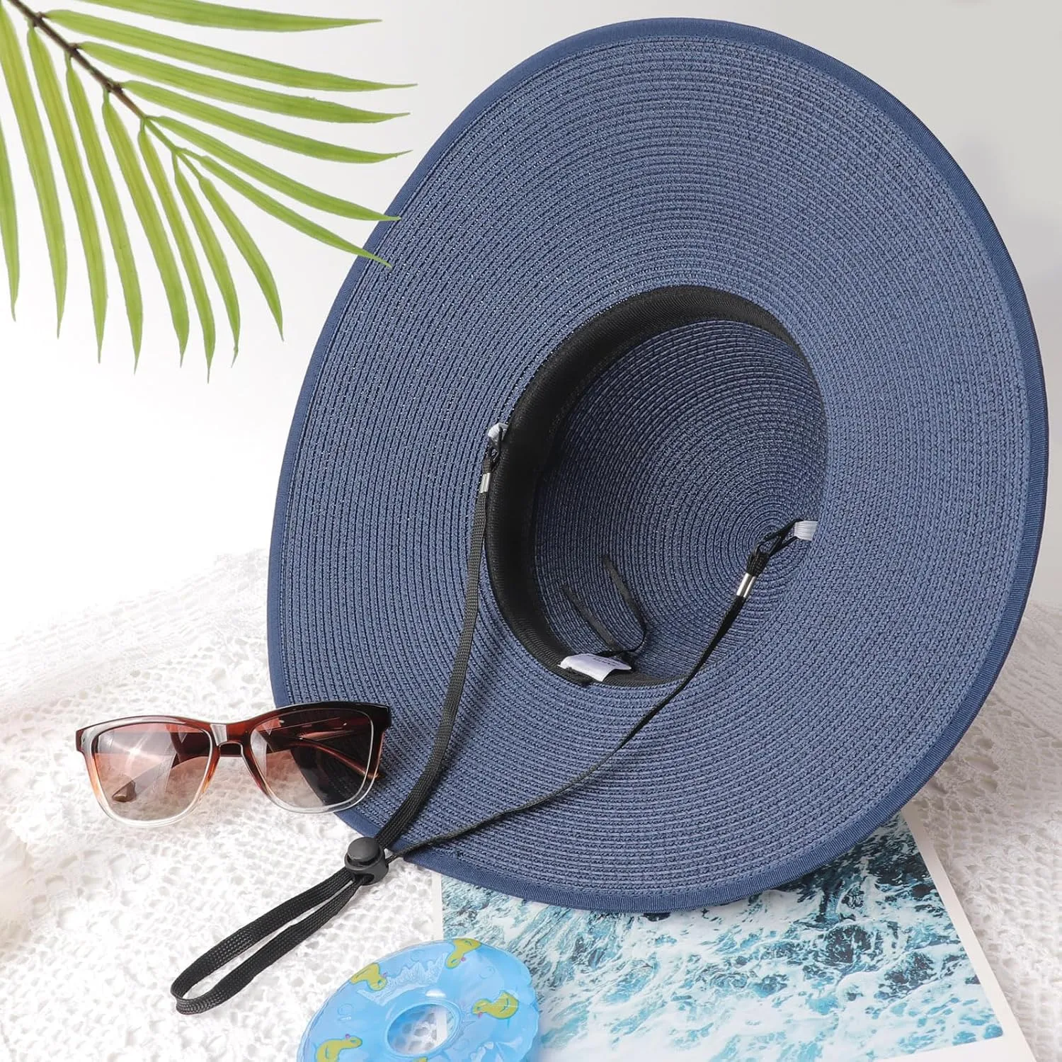 DRESHOW Beach Hats for Women Big Straw Wide Brim Summer Hat Floppy Foldable Roll up Cap Sun Hat UPF 50 