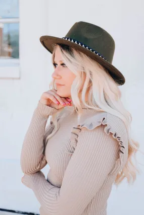 Fancy Fun Fedora Hat - Olive