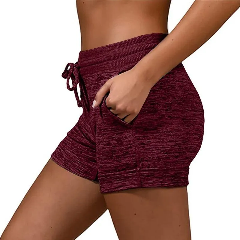 FashionSierra - Women's Stretchy Slim Fit Drawstring Elastic Waist Yoga Shorts