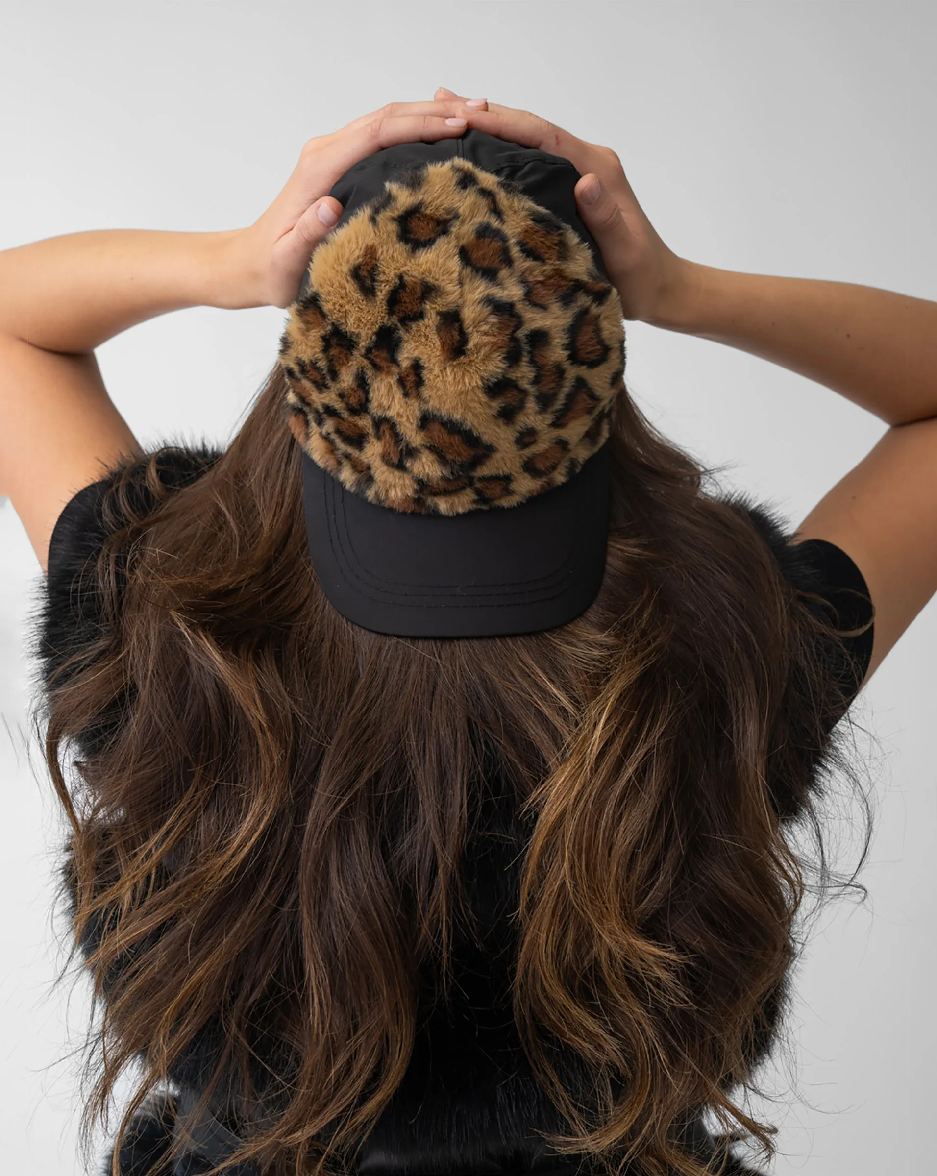 FINAL SALE - Animal Print Faux Fur Baseball Hat