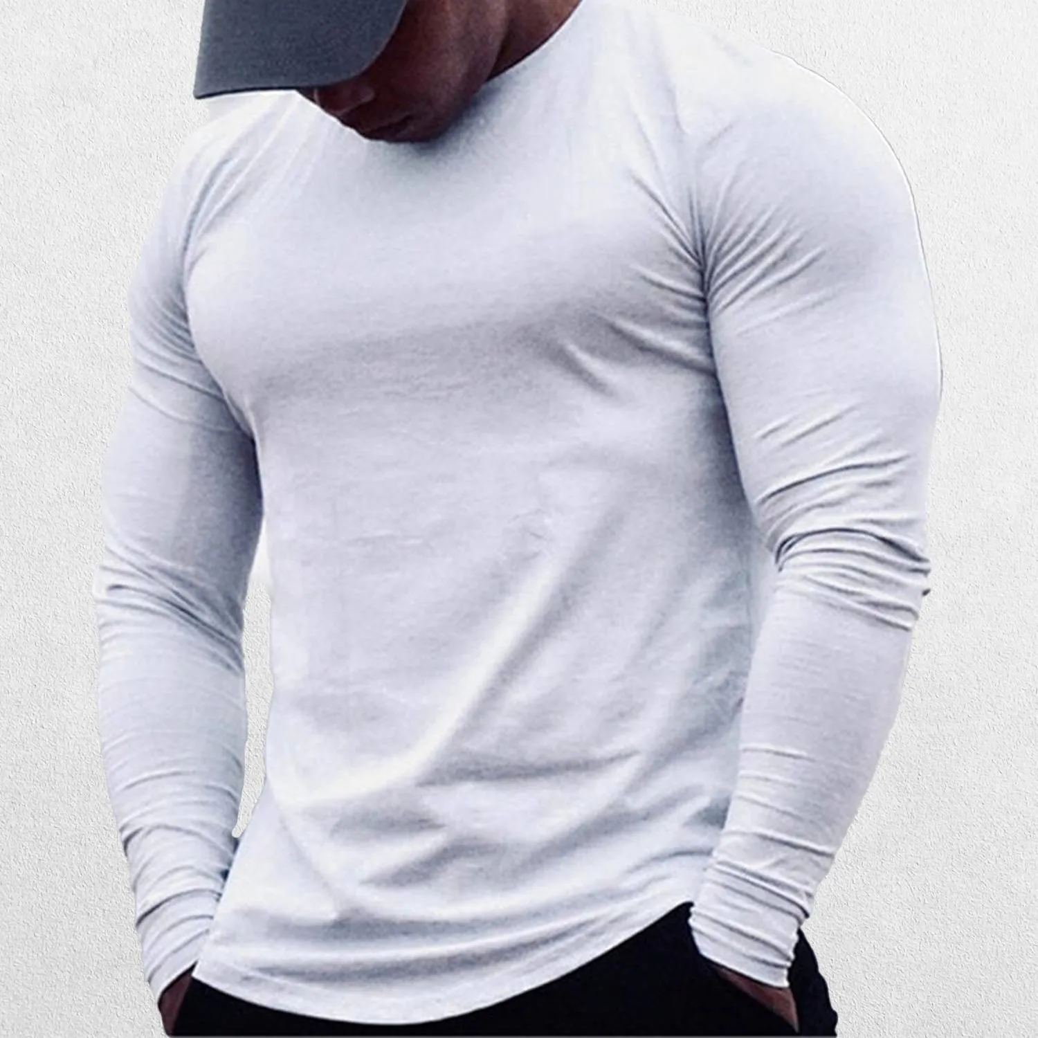 GPW Long Sleeve Cotton T-Shirt for Men - Bodybuilding and Sports