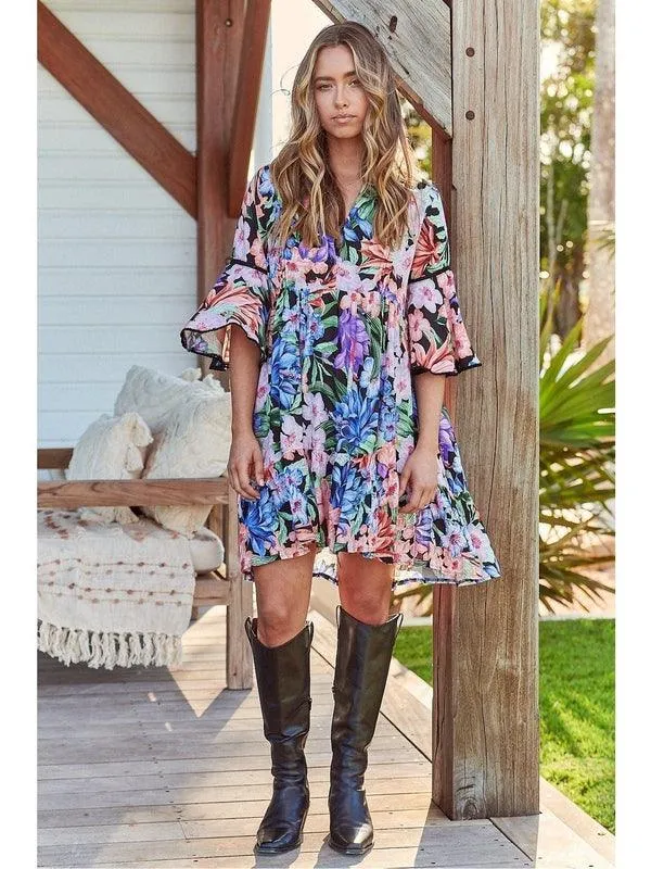 JAASE Midnight Tropics Print Betty Mini Dress