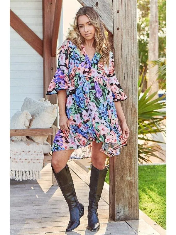 JAASE Midnight Tropics Print Betty Mini Dress