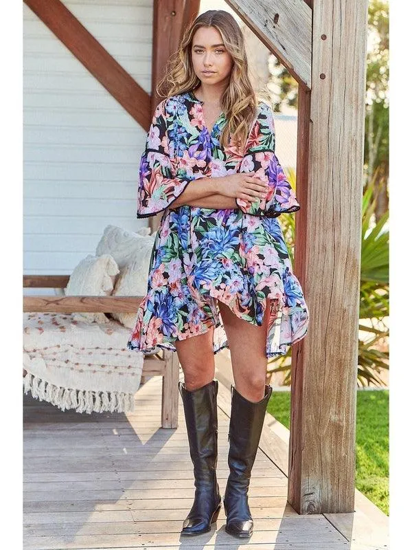 JAASE Midnight Tropics Print Betty Mini Dress