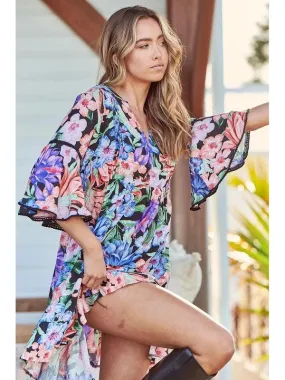 JAASE Midnight Tropics Print Betty Mini Dress