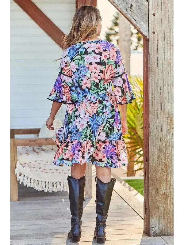 JAASE Midnight Tropics Print Betty Mini Dress