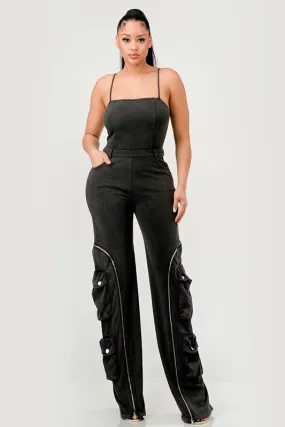 Jasmine Moto Cargo Jumpsuit