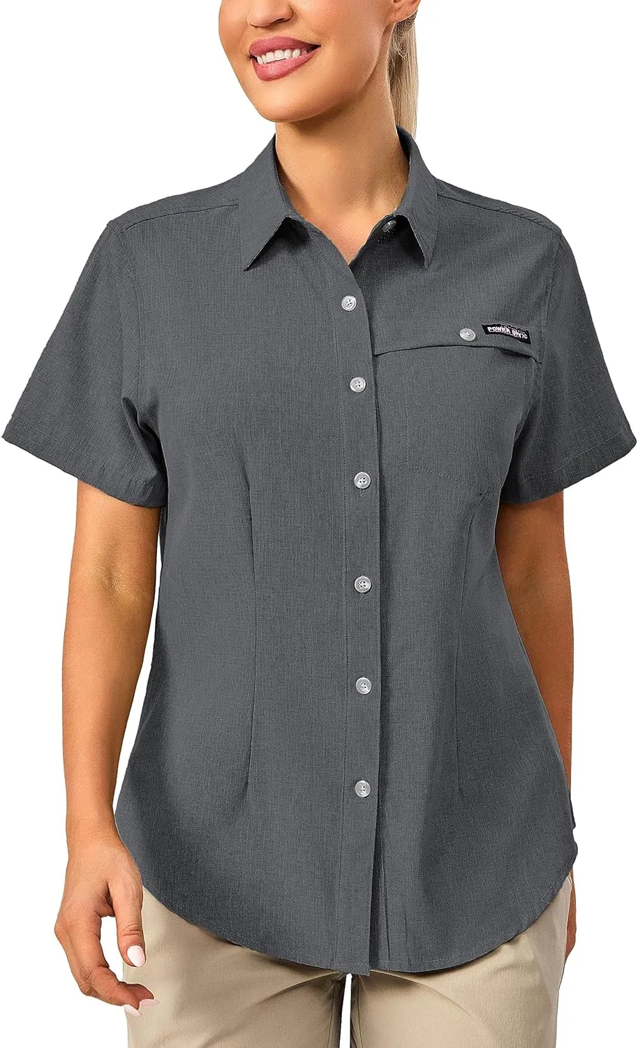 Little Donkey Andy Women's Lightweight UPF 50  Short Sleeve Shirt, Breathable Fishing Hiking Shirt, Air-Holes Tech