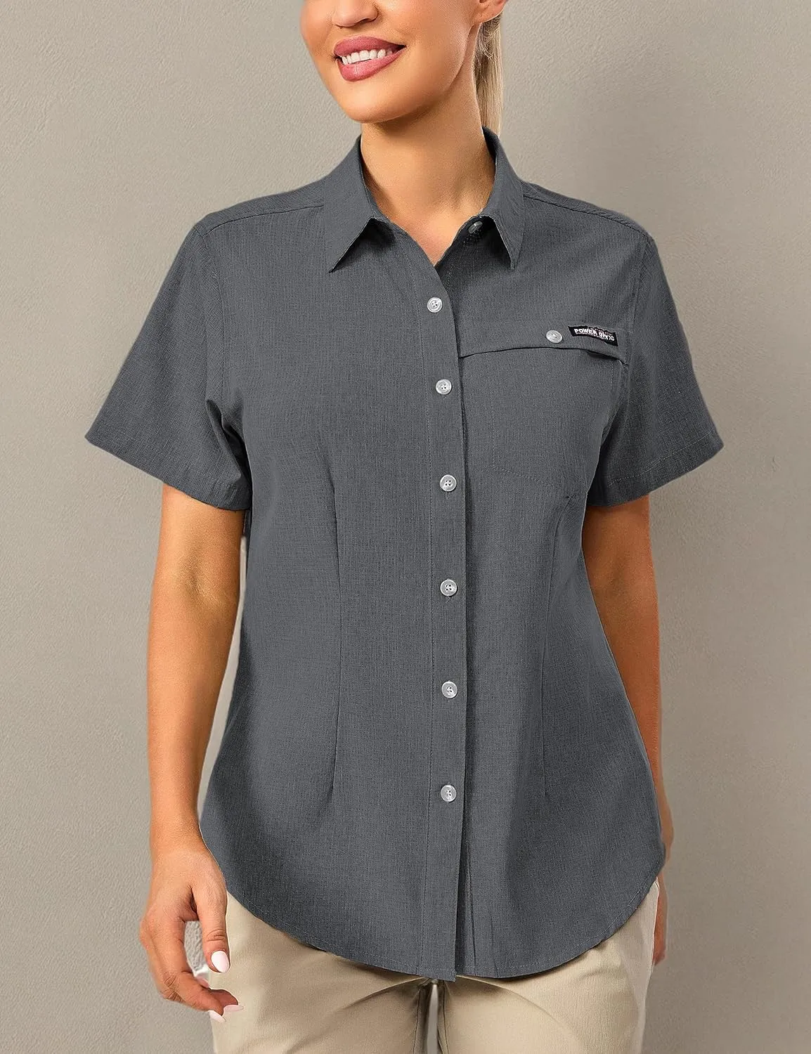 Little Donkey Andy Women's Lightweight UPF 50  Short Sleeve Shirt, Breathable Fishing Hiking Shirt, Air-Holes Tech