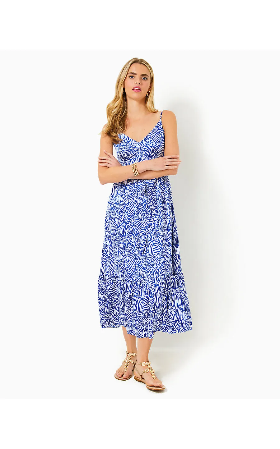 MARCELINA MIDI DRESS - MARTINIQUE BLUE - ZEE BEBE