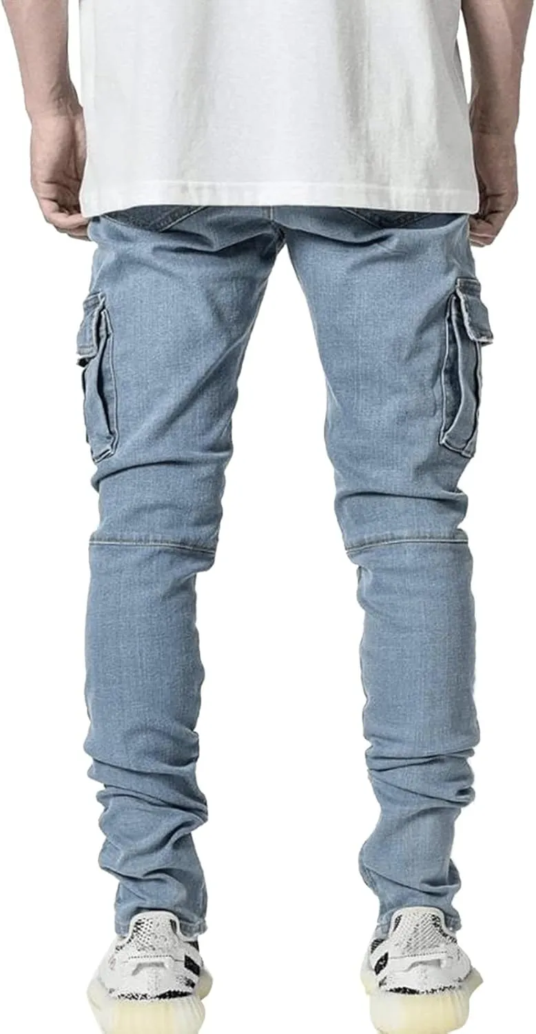 Men's Jeans Classic Relaxed Fit Cotton Jean Slim Fit Denim Jeans Mens Comfort Flex Waist 2-Way Stretch Denim Jeans for Men
