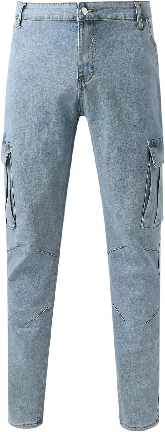 Men's Jeans Classic Relaxed Fit Cotton Jean Slim Fit Denim Jeans Mens Comfort Flex Waist 2-Way Stretch Denim Jeans for Men