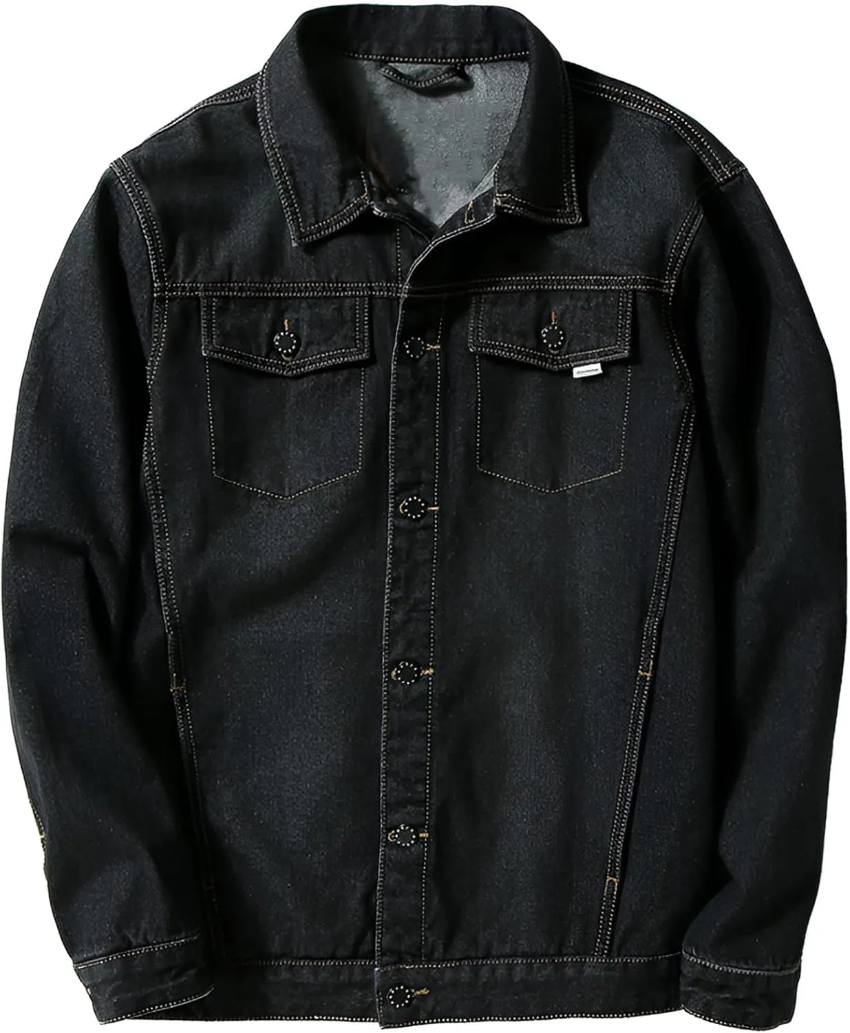 Men's Loose Fit Vintage Denim Jacket Classic Western Trucker Jeans Coat