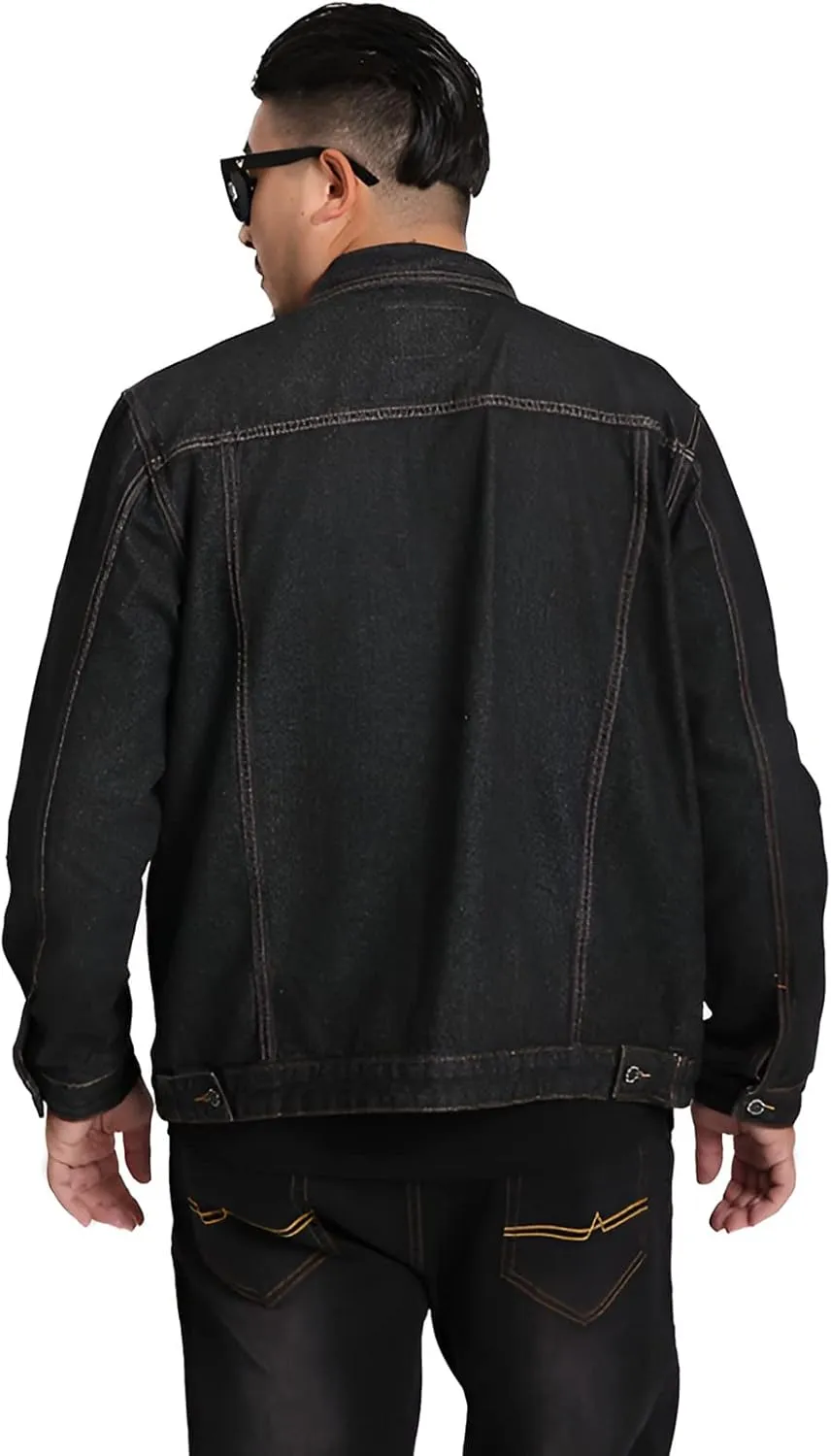 Men's Loose Fit Vintage Denim Jacket Classic Western Trucker Jeans Coat