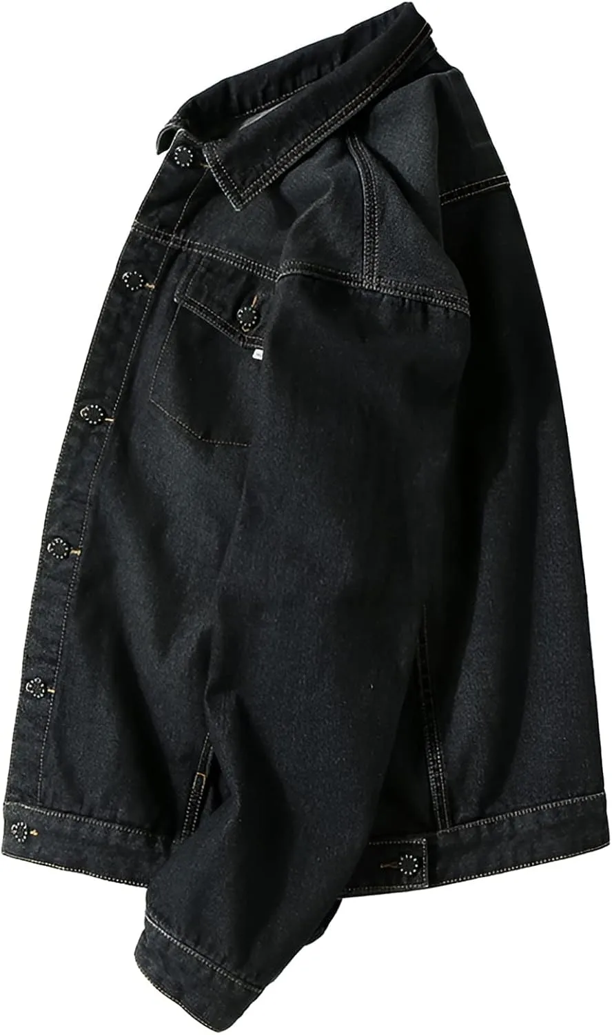Men's Loose Fit Vintage Denim Jacket Classic Western Trucker Jeans Coat