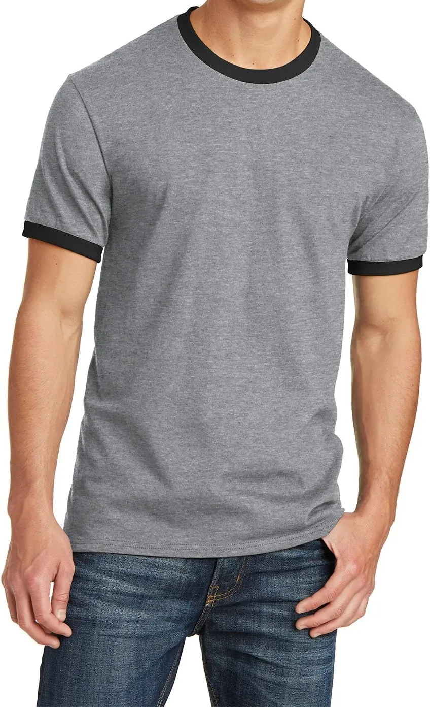 Men's Short Sleeve Core Cotton Soft Classic Ringer Tee