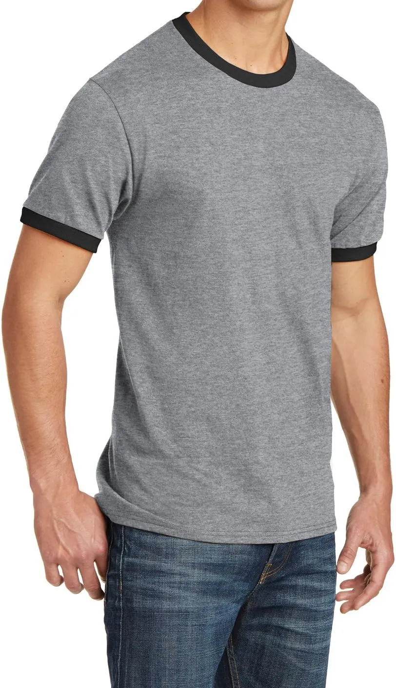 Men's Short Sleeve Core Cotton Soft Classic Ringer Tee