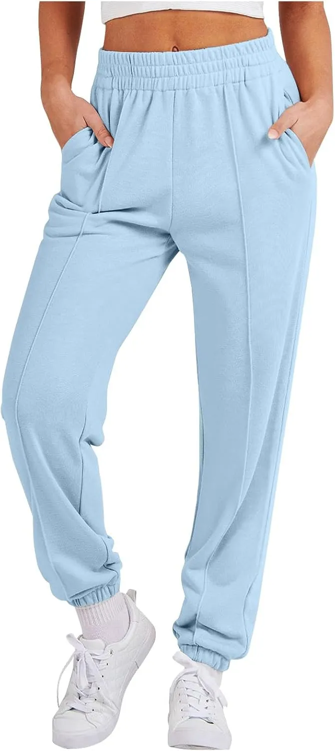 midelxp Athletic Jogger Sweatpants Women Baggy High Waisted Fleece Joggers with Pockets Comfy Lightweight Lounge Pants 2024