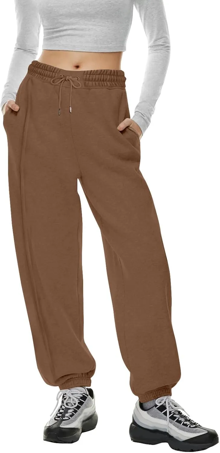 midelxp Baggy Jogger Pants for Women High Waisted Fleece Sweatpants Casual Athletic Pants Comfy Yoga Pants with Pockets