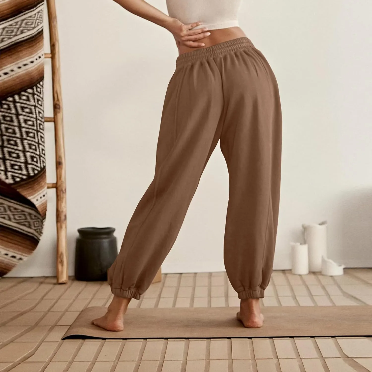 midelxp Baggy Jogger Pants for Women High Waisted Fleece Sweatpants Casual Athletic Pants Comfy Yoga Pants with Pockets