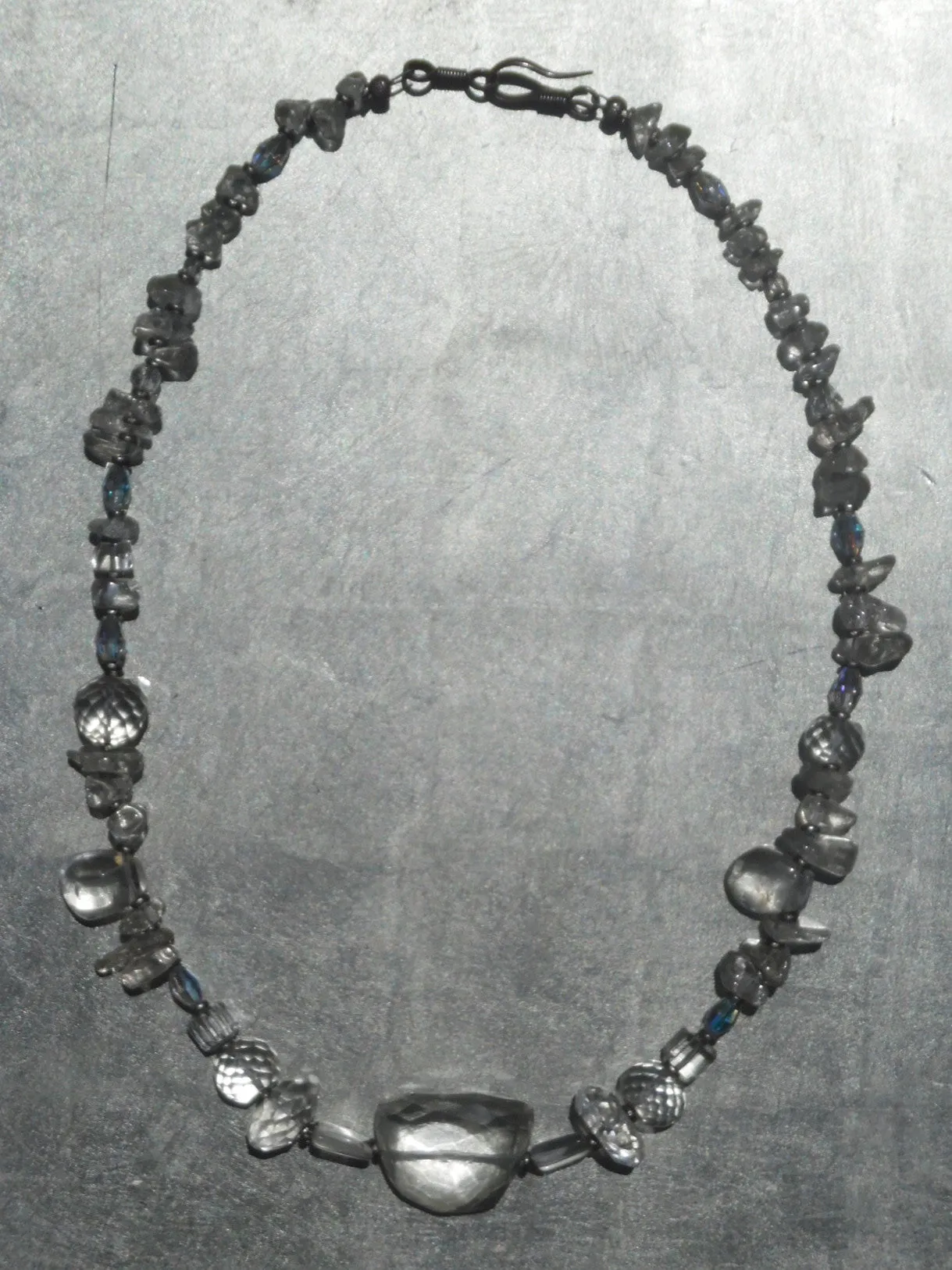 NECKLACE CHUNKY AND FACETED CUT QUARTZ