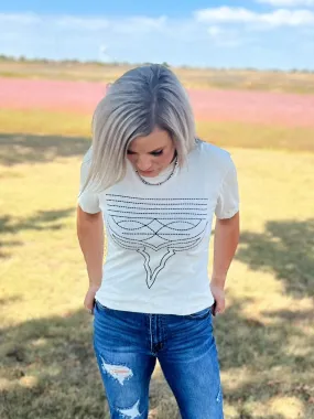Off White Smooth Vintage Boot Stitch Tee