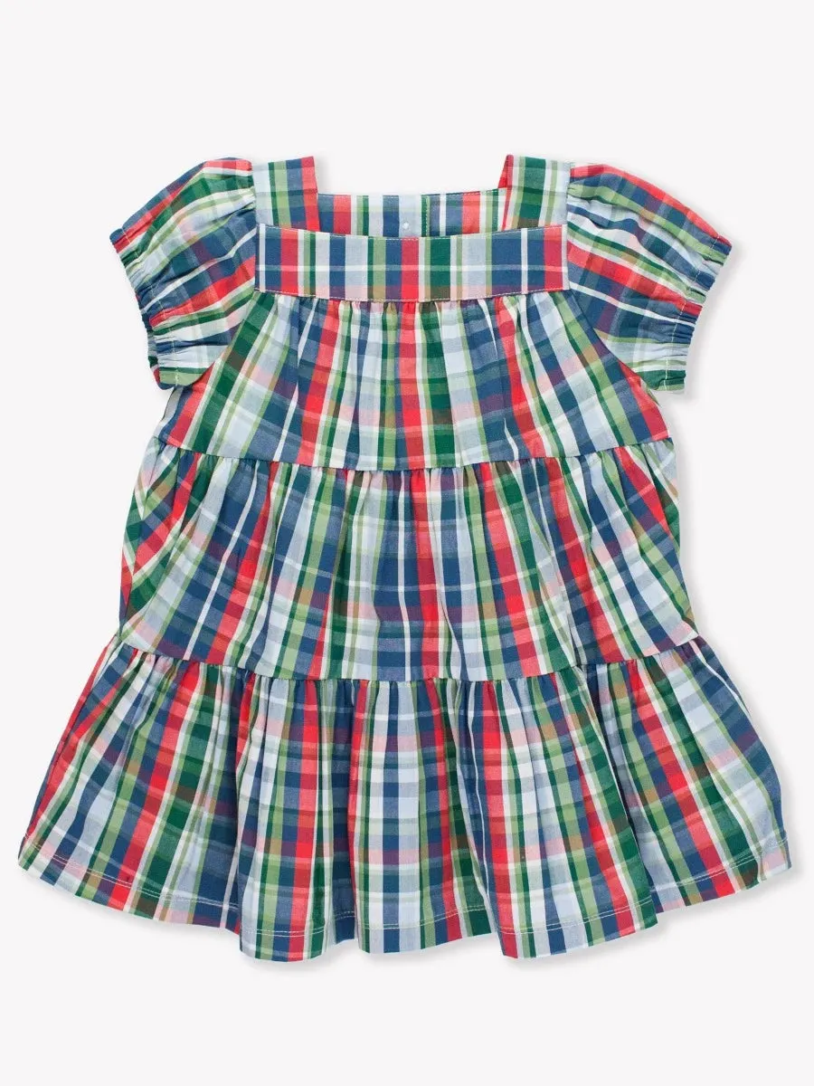 Prep School Plaid Tiered Dress