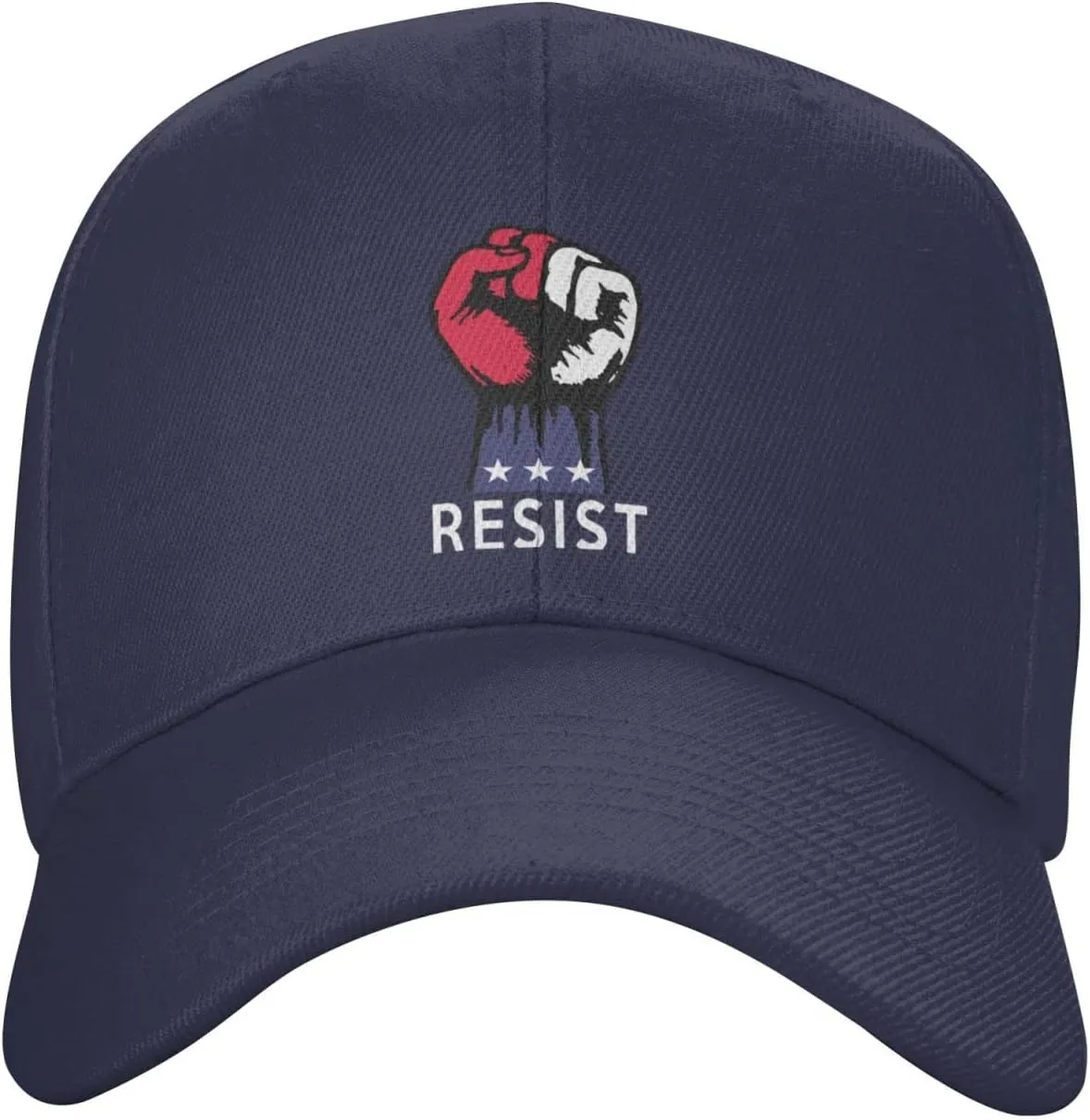 Resist Fist Resistance Hats for Men Pre-Curve Brim Visor Classic Baseball Cap Trendy Black Trucker Hat Adjustable