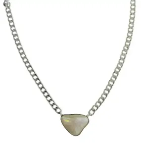 Short Shiny Silver Bold Necklace