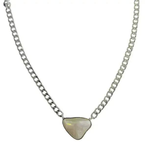 Short Shiny Silver Bold Necklace