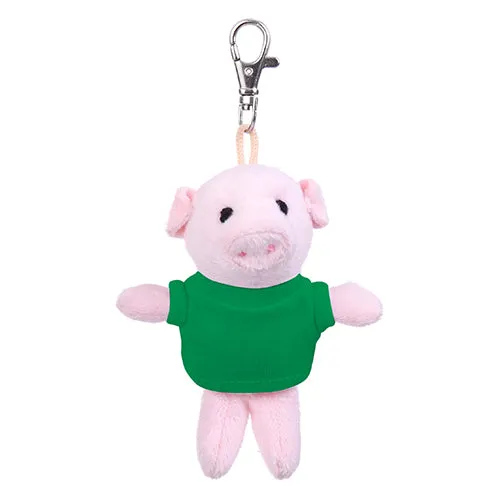 Soft Plush Pig Keychain with Tee