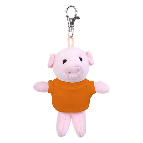 Soft Plush Pig Keychain with Tee