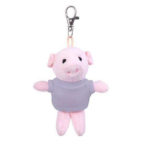 Soft Plush Pig Keychain with Tee
