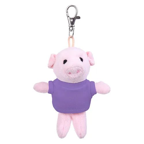 Soft Plush Pig Keychain with Tee