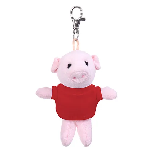 Soft Plush Pig Keychain with Tee