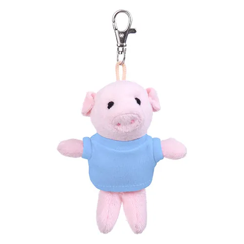 Soft Plush Pig Keychain with Tee