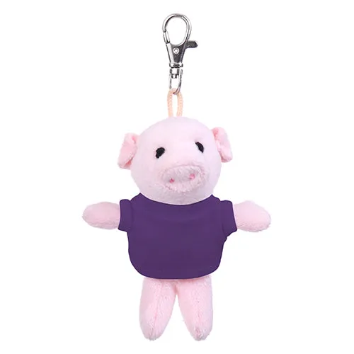 Soft Plush Pig Keychain with Tee
