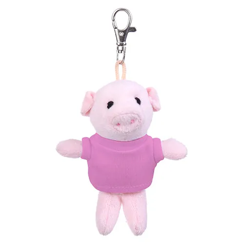 Soft Plush Pig Keychain with Tee