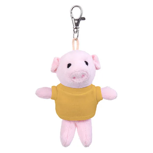 Soft Plush Pig Keychain with Tee